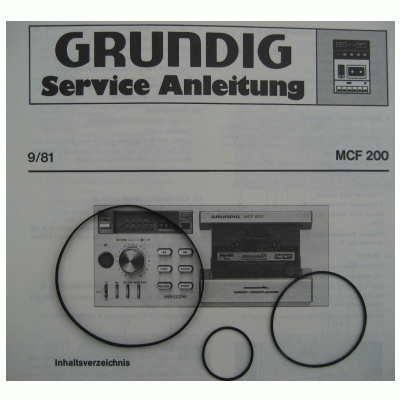 MCF200 Riemen 3 er SET für Hifi Cassettendeck von GRUNDIG