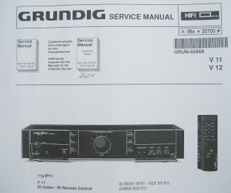 V11 / V12 Service Manual für GRUNDIG Hifi Verstärker