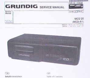 MCD20 A1 Service Manual - für GRUNDIG CD-Wechsler