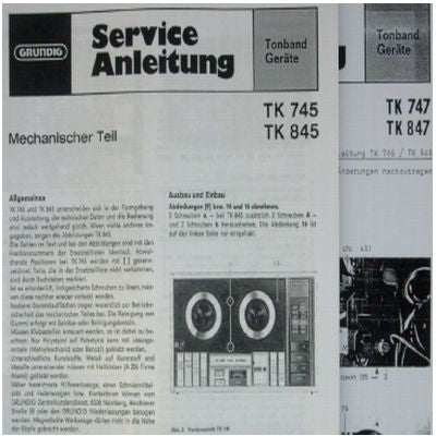TK745 / TK845 Service Manual - für GRUNDIG Hifi Tonbandgerät