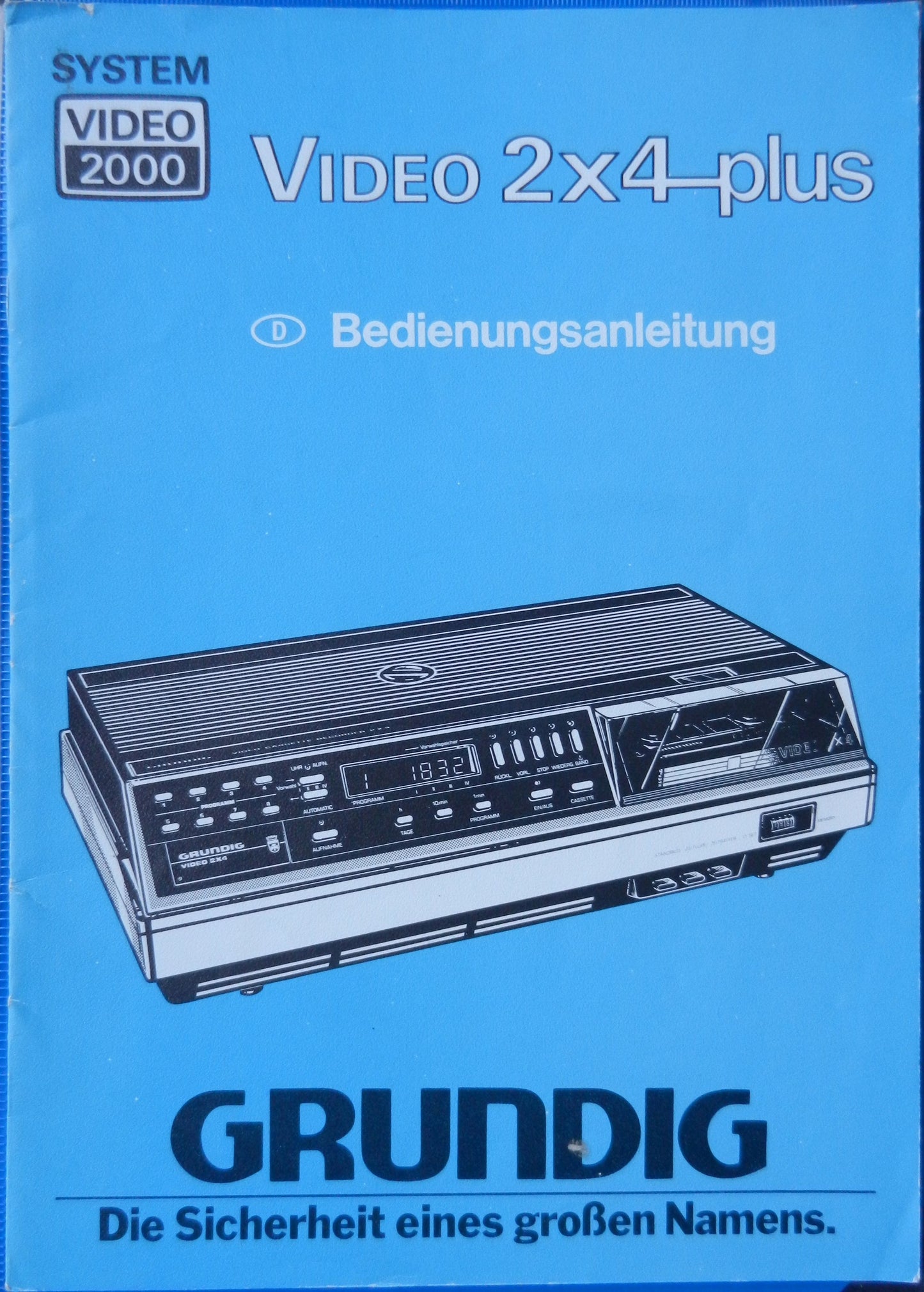 2x4 plus Video Bedienungsanleitung für Videorecorder von GRUNDIG