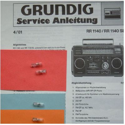 RR 1140 SL Lämpchen SET für Radiorecorder