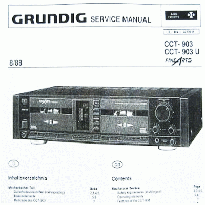 CT903 Service Manual - Fine Arts Cassettendeck von GRUNDIG