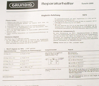 Satellit2000 Service Manual für Weltempfänger von GRUNDIG