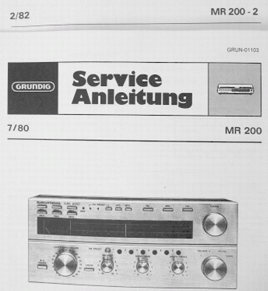 MR200 Service Manual für Hifi Mini Receiver von GRUNDIG