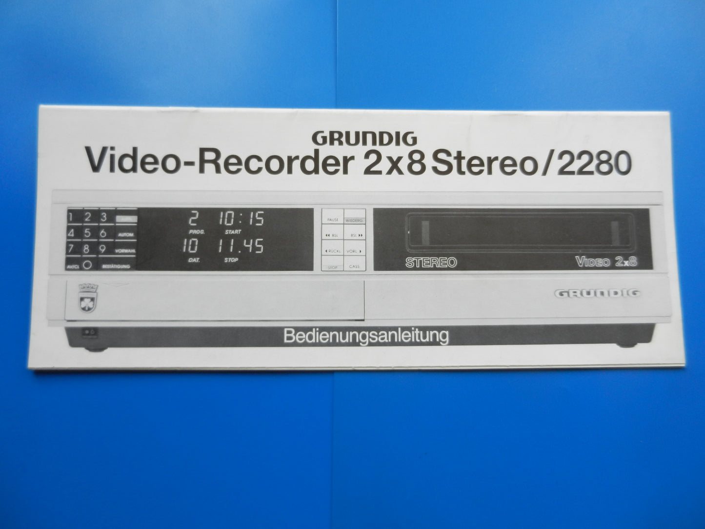 Video 2x4 2280 Bedienungsanleitung für Videorecorder von GRUNDIG