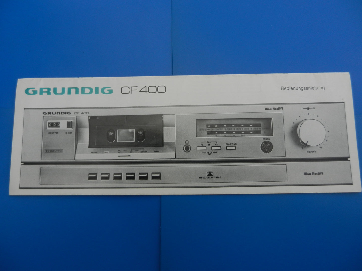 CF400 Bedienungsanleitung für Cassettendeck von GRUNDIG