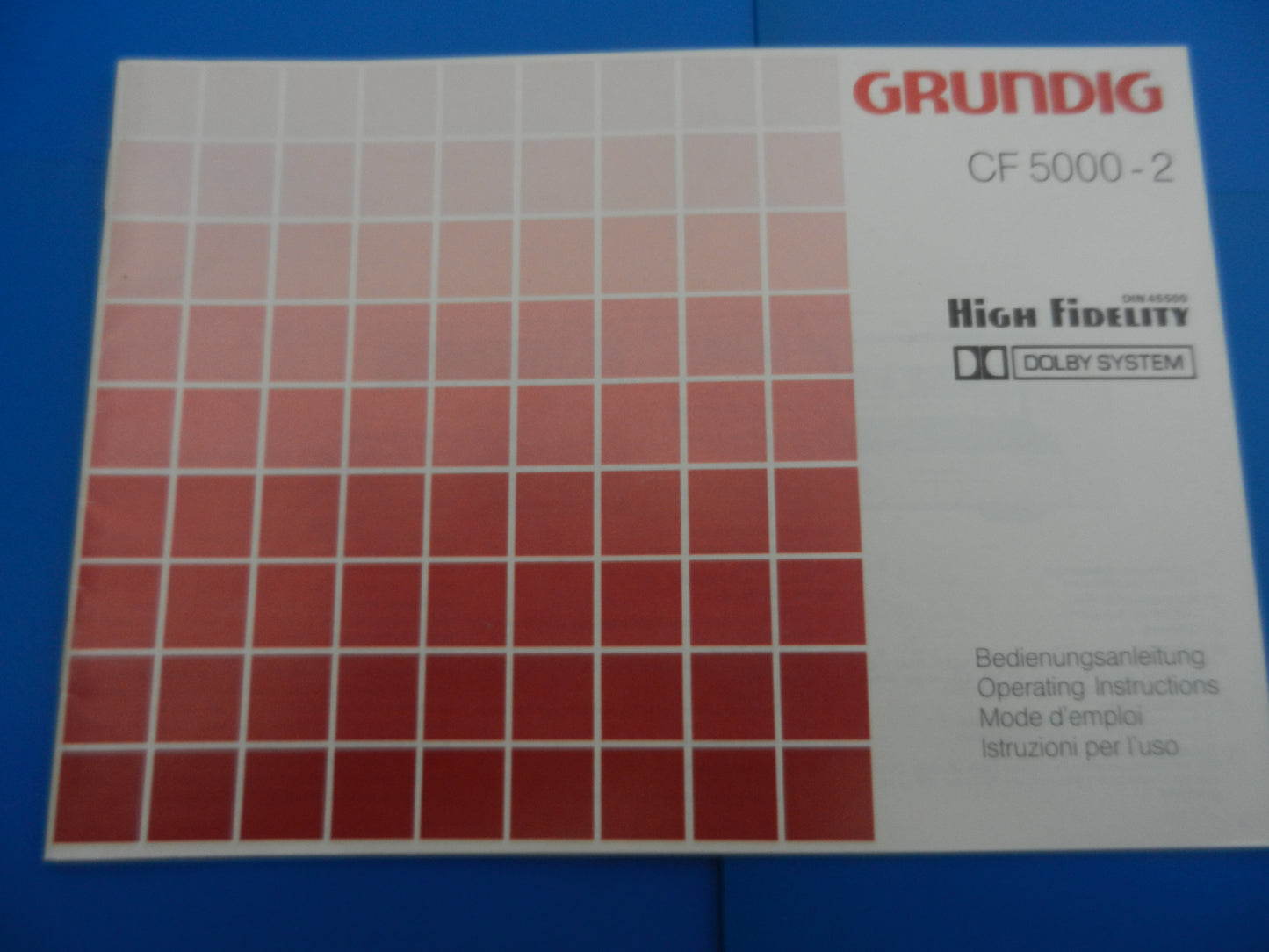CF5000-2 Hifi Bedienungsanleitung für Cassetten Frontlader von GRUNDIG