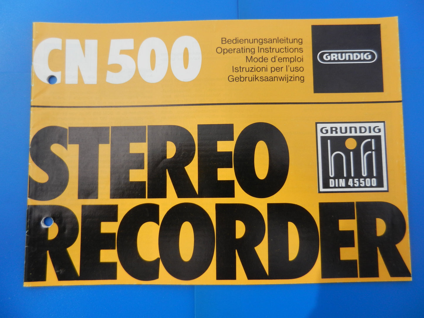 CN500 Bedienungsanleitung für Hifi Cassettendeck von GRUNDIG