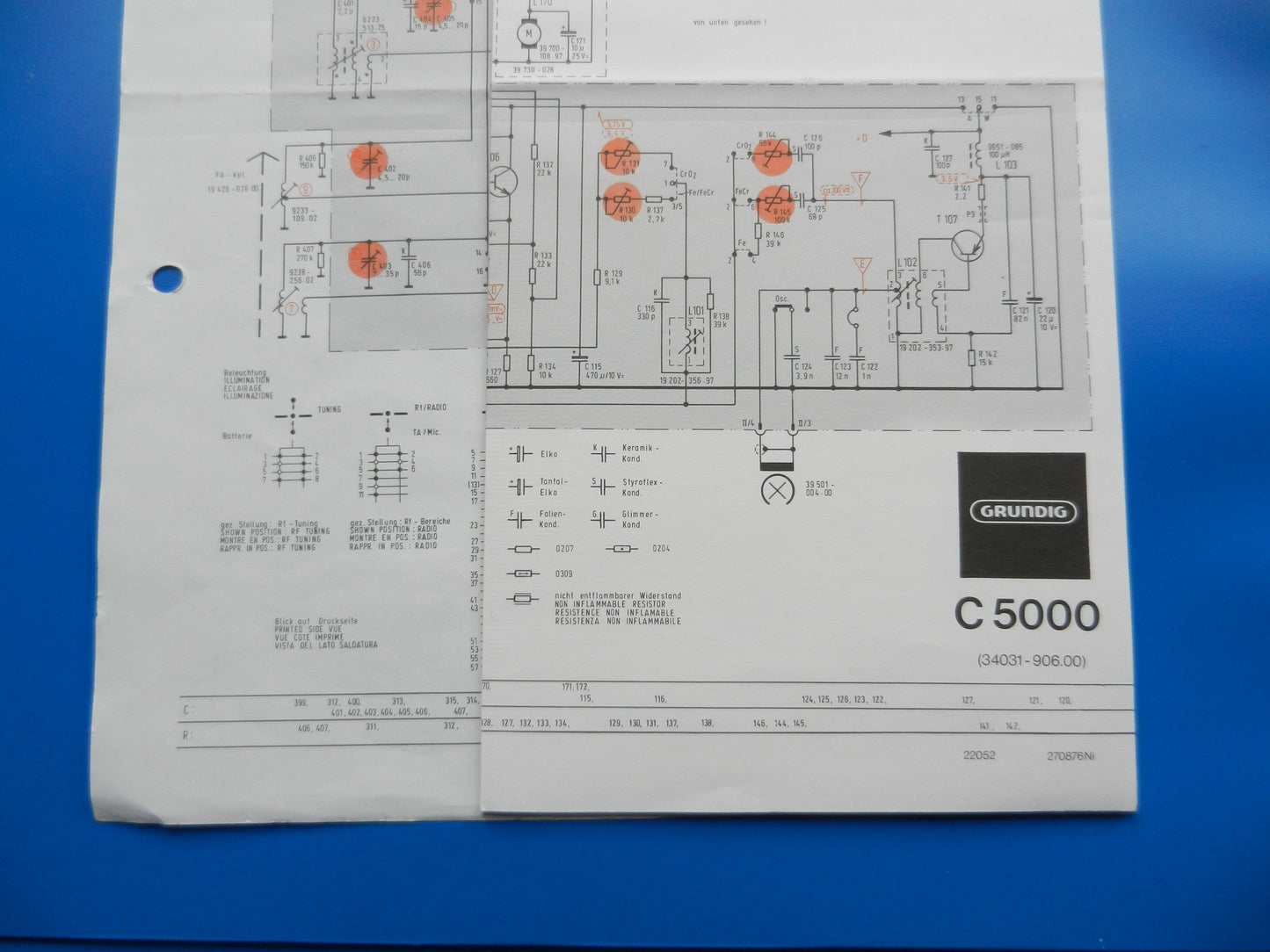 C5000 Schaltplan für Cassettengerät von GRUNDIG