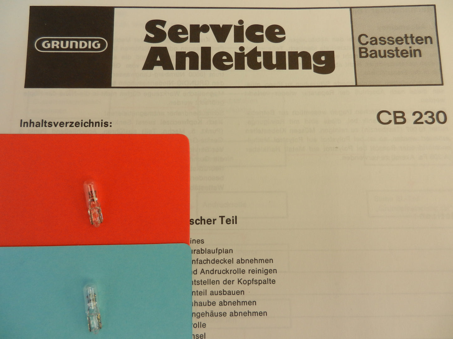 CB230 CB 230 TP Lämpchen für Tape GRUNDIG SET