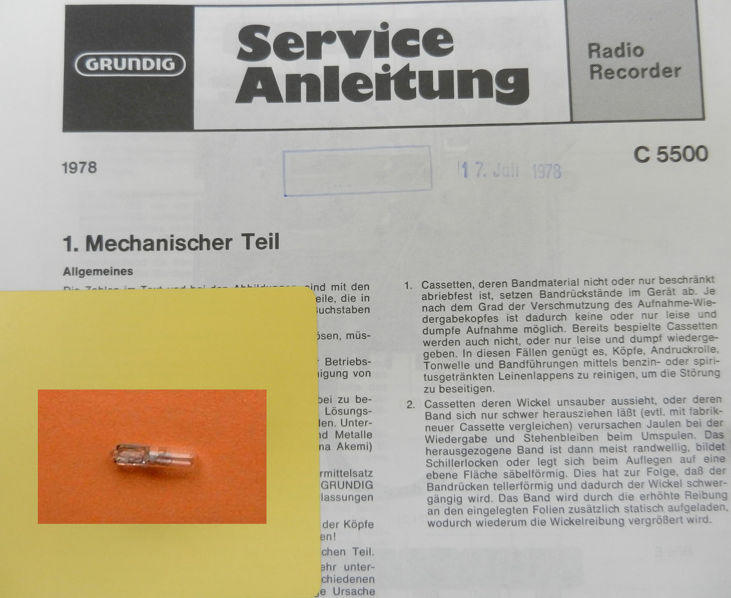 C5500 Lämpchen für Radiorecorder GRUNDIG