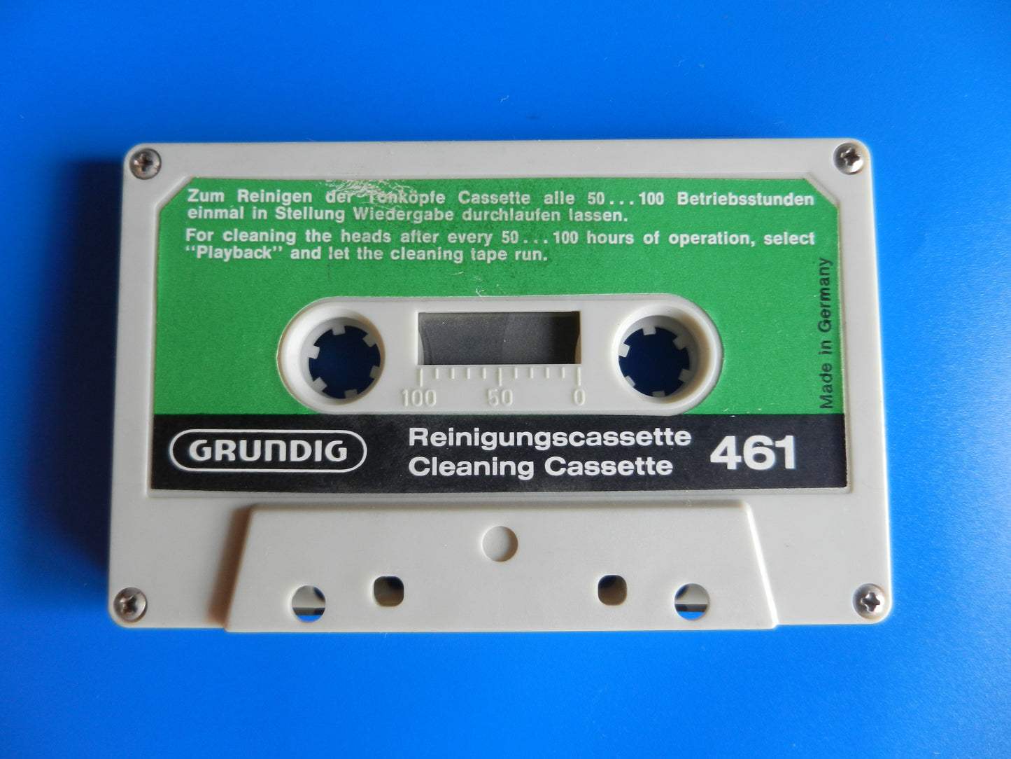 Reinigungscassette 461 für Audio Cassettenrecorder von GRUNDIG