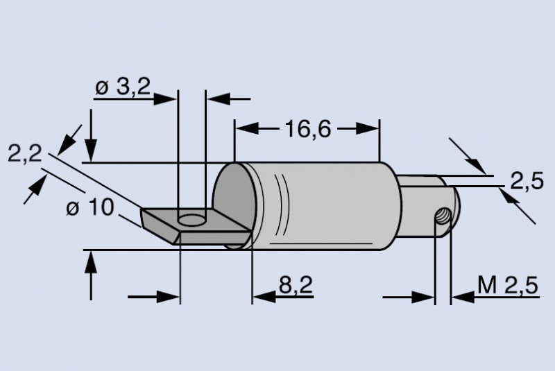 Antennen Fuß 10mm D 16,8mm Stablänge / Antennenstabhalterung 625 für Teleskopantennen Radiorecorder und Weltempfänger von GRUNDIG