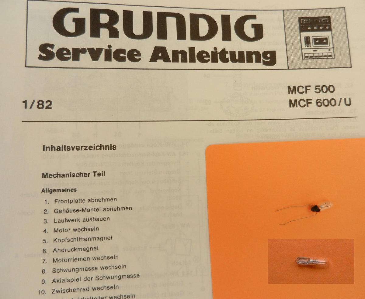 MCF500 MCF600 Lämpchen SET für Hifi Cassettendeck von GRUNDIG
