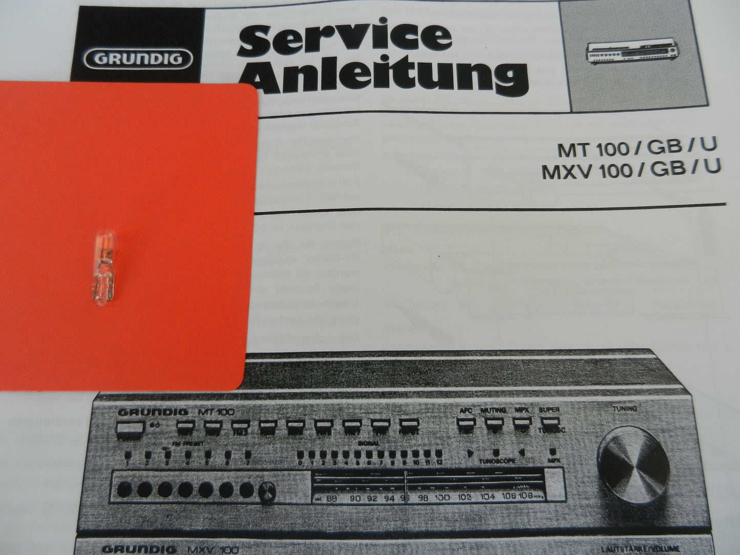 Lämpchen für MT100 Mini Tuner GRUNDIG