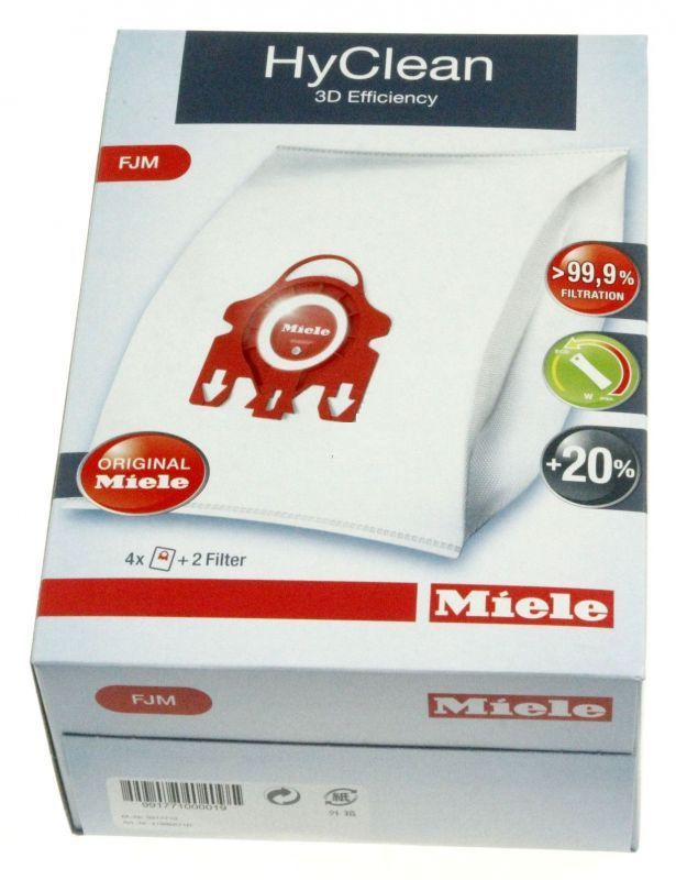 Staubsaugerbeutel für Miele Typ FJM , HyClean 3D 4 Beutel + 2 Filter