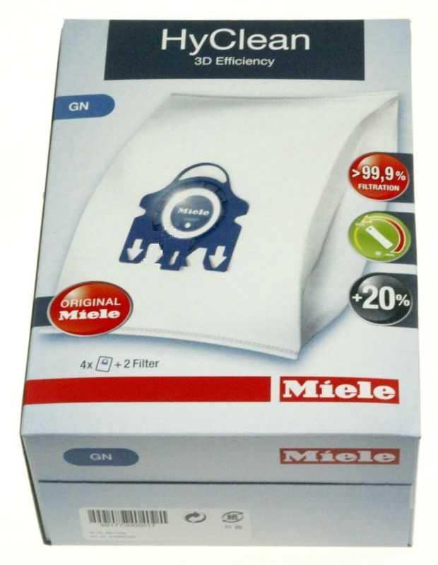 Staubsaugerbeutel für Miele Typ GN , HyClean 3D 4 Beutel + 2 Filter