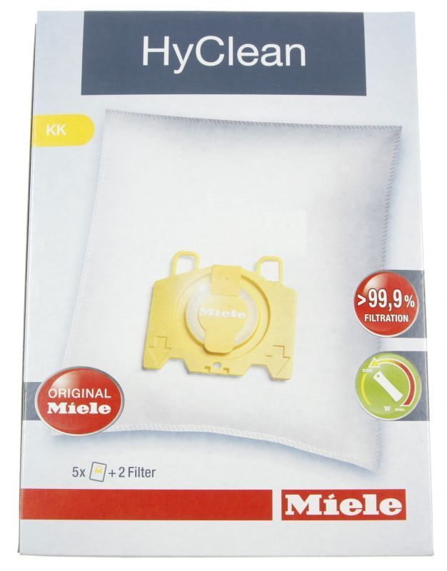 Staubsaugerbeutel für Miele Typ KK , HyClean 3D 5 Beutel + 2 Filter