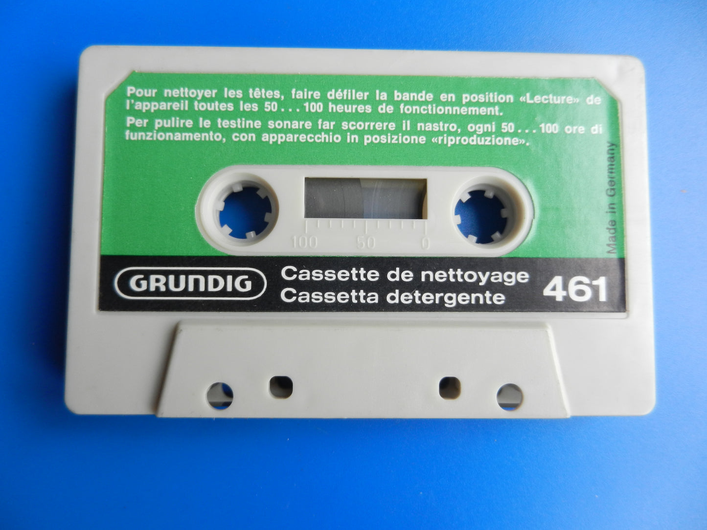 Reinigungscassette 461 für Audio Cassettenrecorder von GRUNDIG