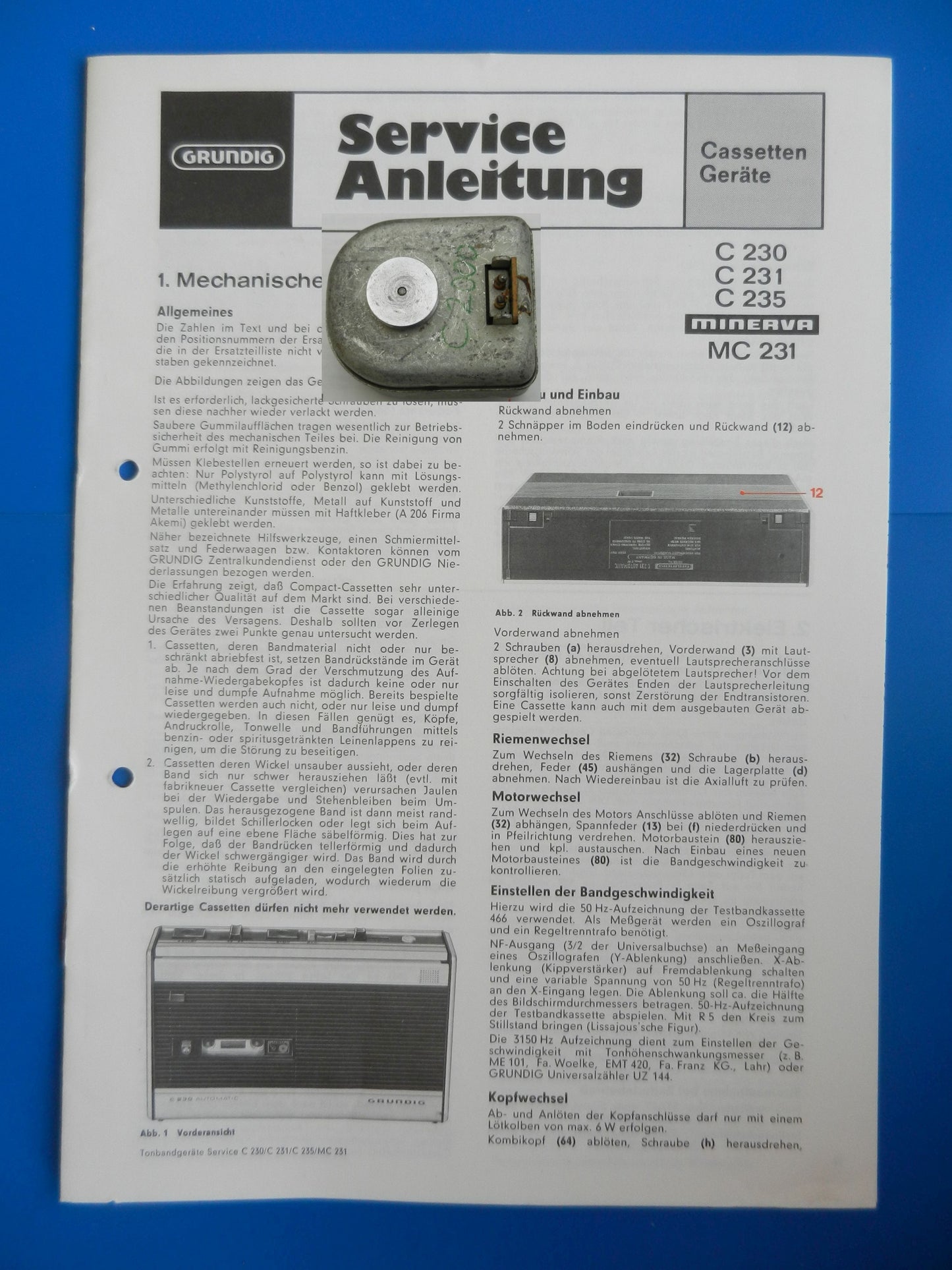 C231 Motor für Cassettenrecoder von GRUNDIG