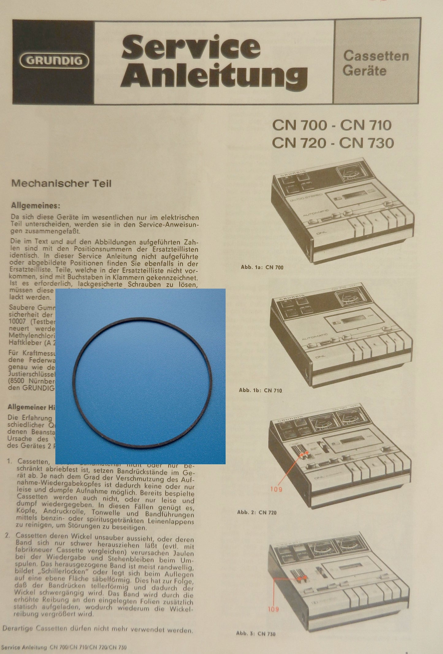 CN730 CN720 CN710 CN700 Zählwerk Riemen für Hifi Cassettendeck von GRUNDIG