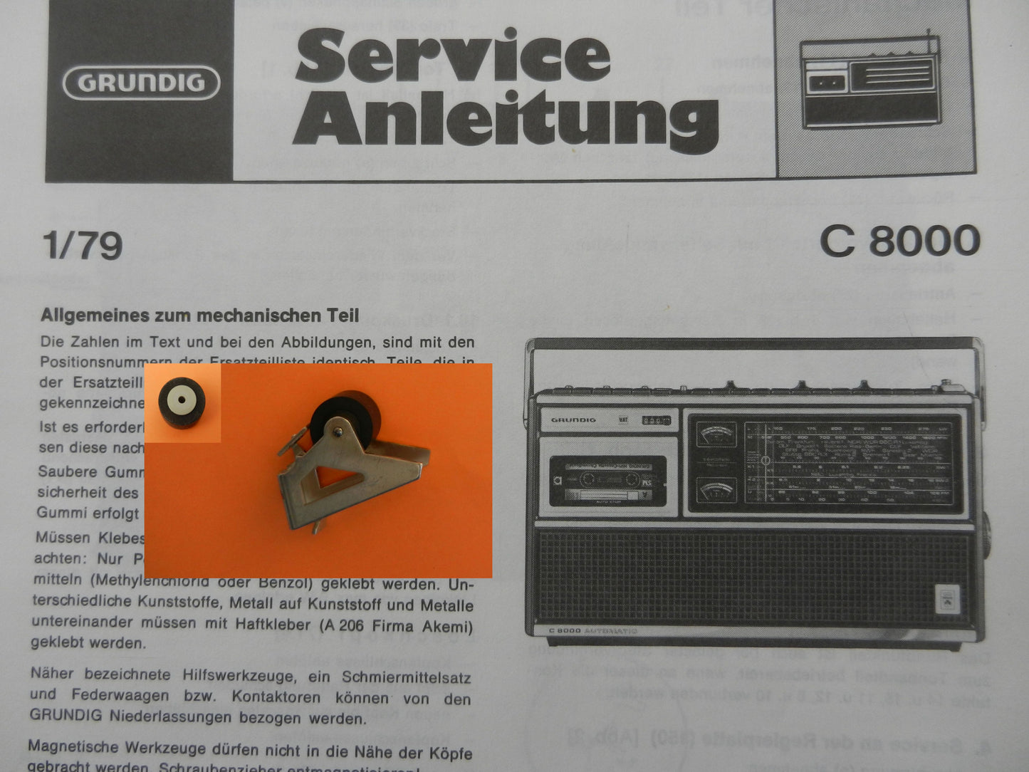 Tonrolle für C8000 C 8000 Automatik von GRUNDIG