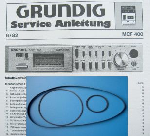 MCF400 Riemen 3er SET für Hifi Cassettendeck von GRUNDIG