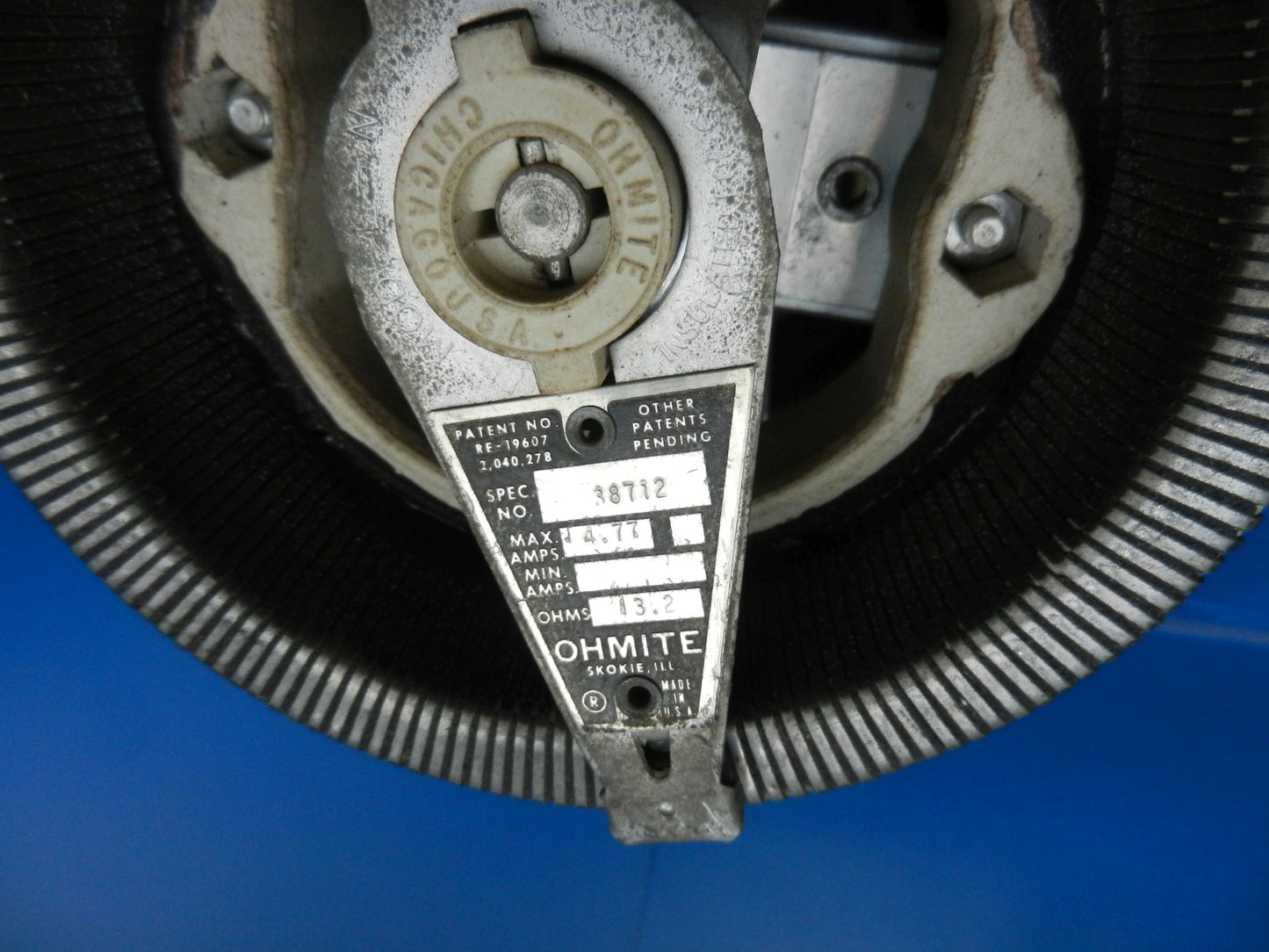 OHMITE Chigago USA  13,2Ohm 4,77A Regelbarer Doppel Lastwiderstand