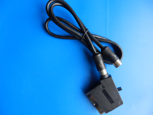 Video Kabel 6 polig DIN Stecker - Scart Stecker 1m umschaltbar für Aufnahme/Wiedergabe auf VHS-Geräte