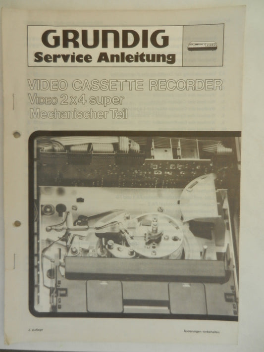 2x4 super Video Mechanisches Service Manual für Videorecorder von GRUNDIG