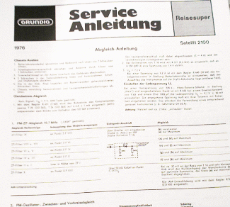 Satellit2100 Service Manual für Weltempfänger von GRUNDIG