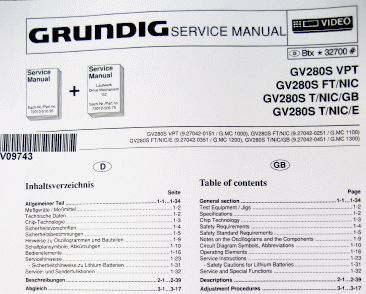 GV280 S VPT Service Manual für Hifi Videorecorder von GRUNDIG