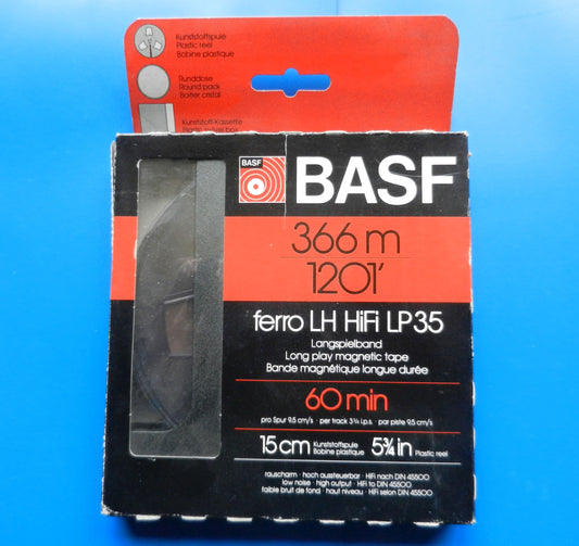 BASF LP35 LH Hifi 60min. 366m, 1201´ 15cm Kunststoffspule NEU OVP Tonband