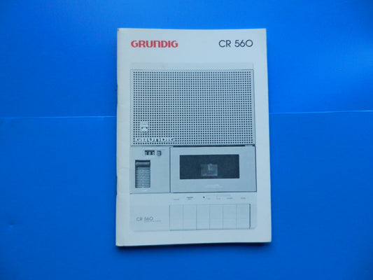 CR560 Bedienungsanleitung für Cassettenrecorder von GRUNDIG