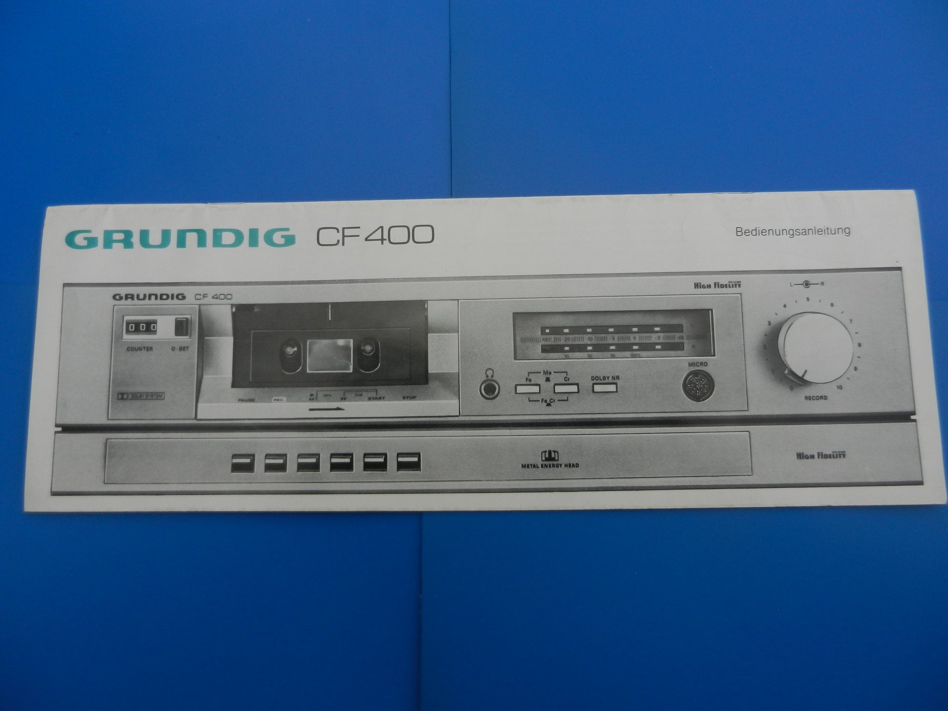 CF400 Bedienungsanleitung für Cassettendeck von GRUNDIG