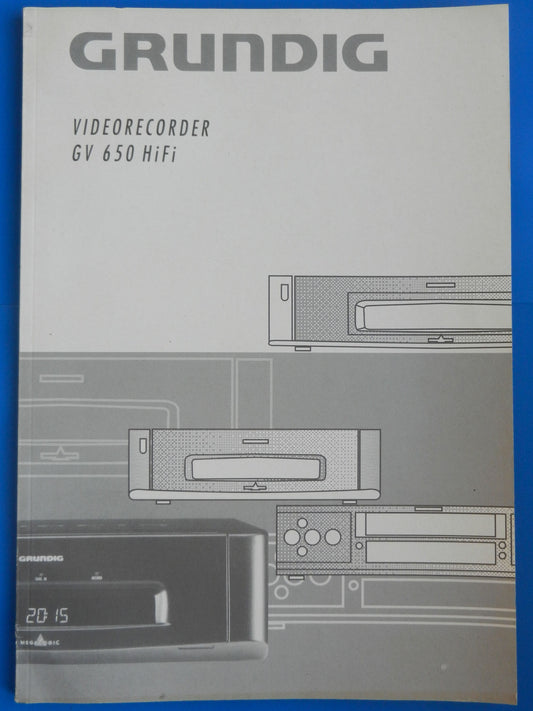 GV650 Hifi Bedienungsanleitung für VHS Videorecorder von GRUNDIG