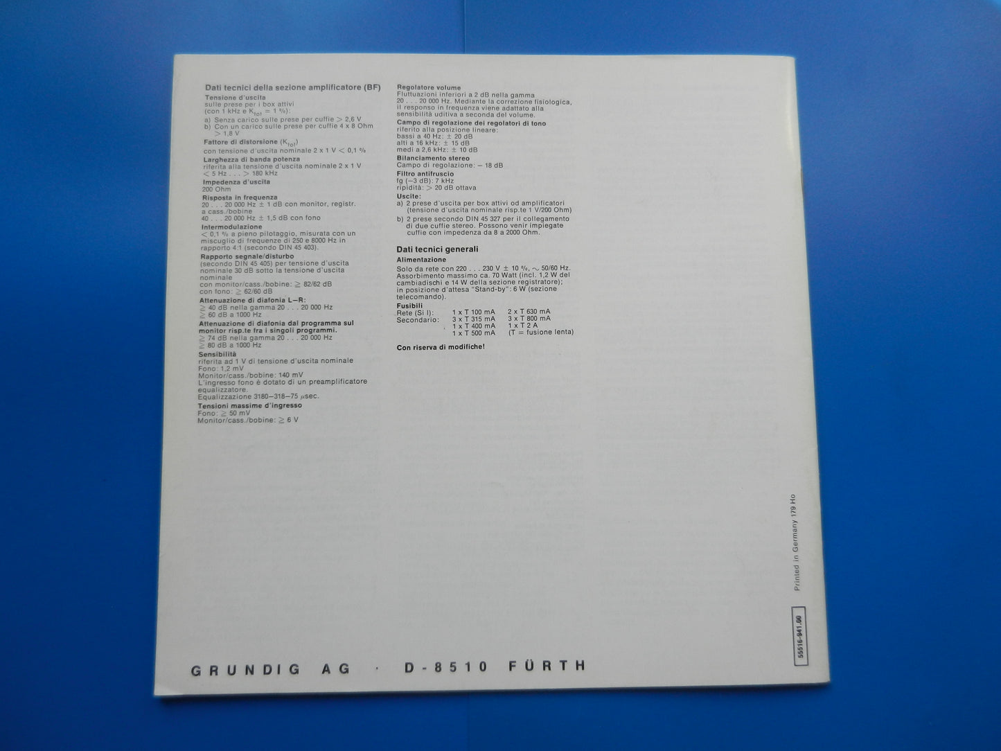 XPC6500TP Hifi Preceiver Original Bedienungsanleitung von GRUNDIG