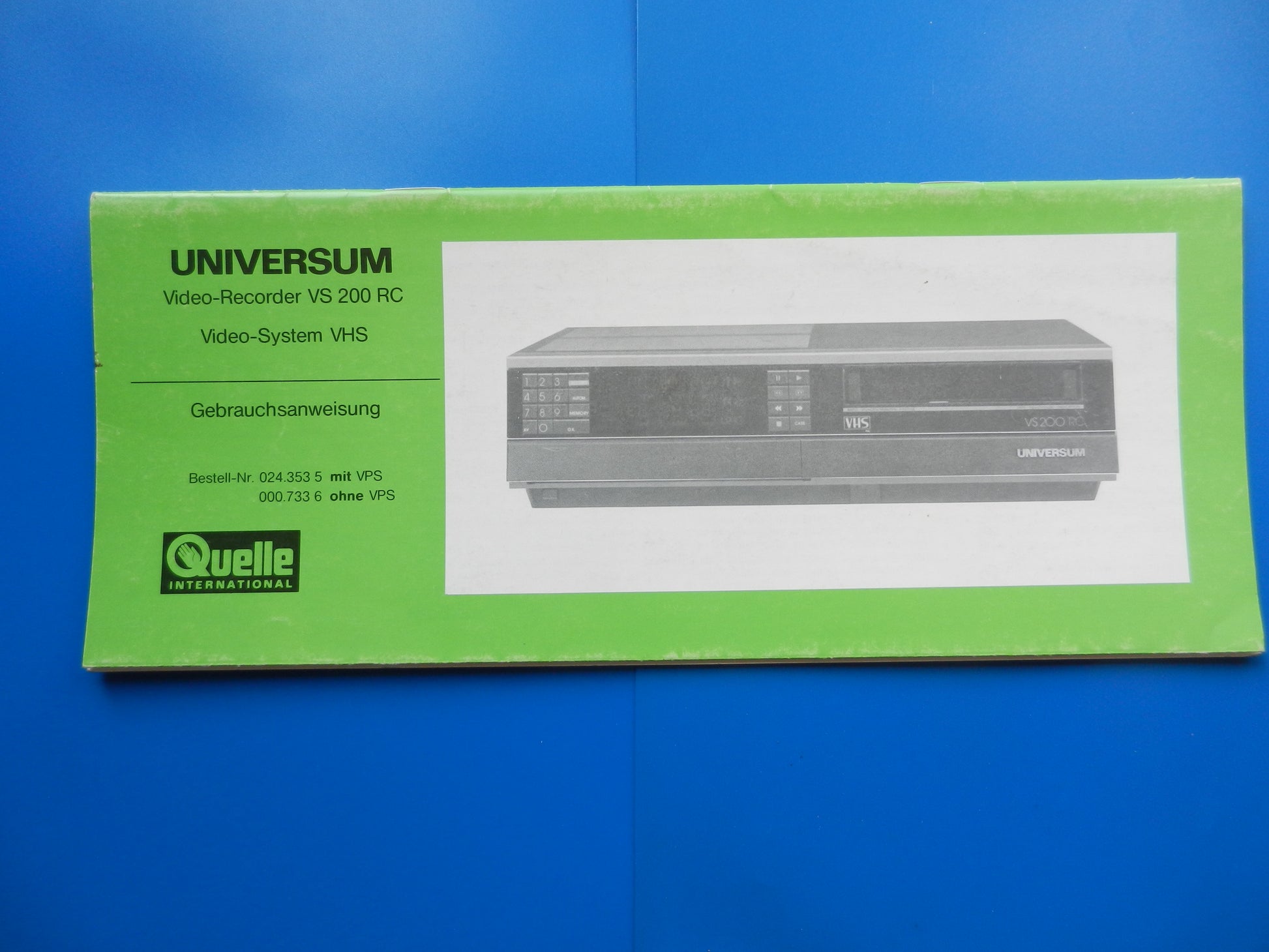 VS200 RC Bedienungsanleitung für Videorecorder von GRUNDIG