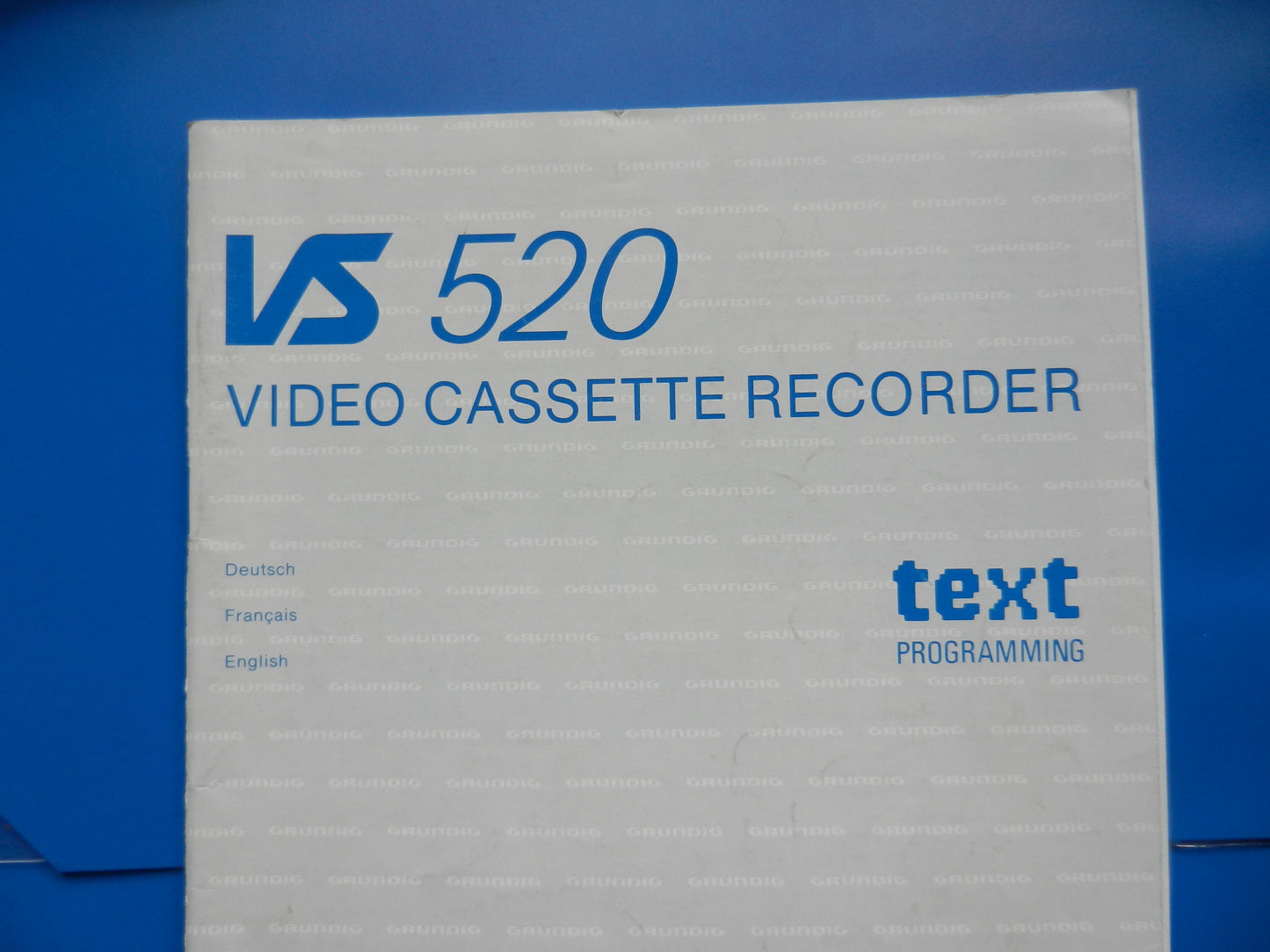 VS520 Text Bedienungsanleitung für VHS Videorecorder von GRUNDIG
