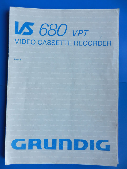 VS680 VPT Text Bedienungsanleitung für VHS Videorecorder von GRUNDIG