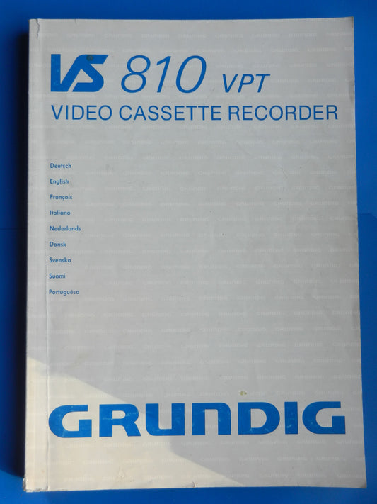 VS810 VPT Text Bedienungsanleitung für VHS Videorecorder von GRUNDIG