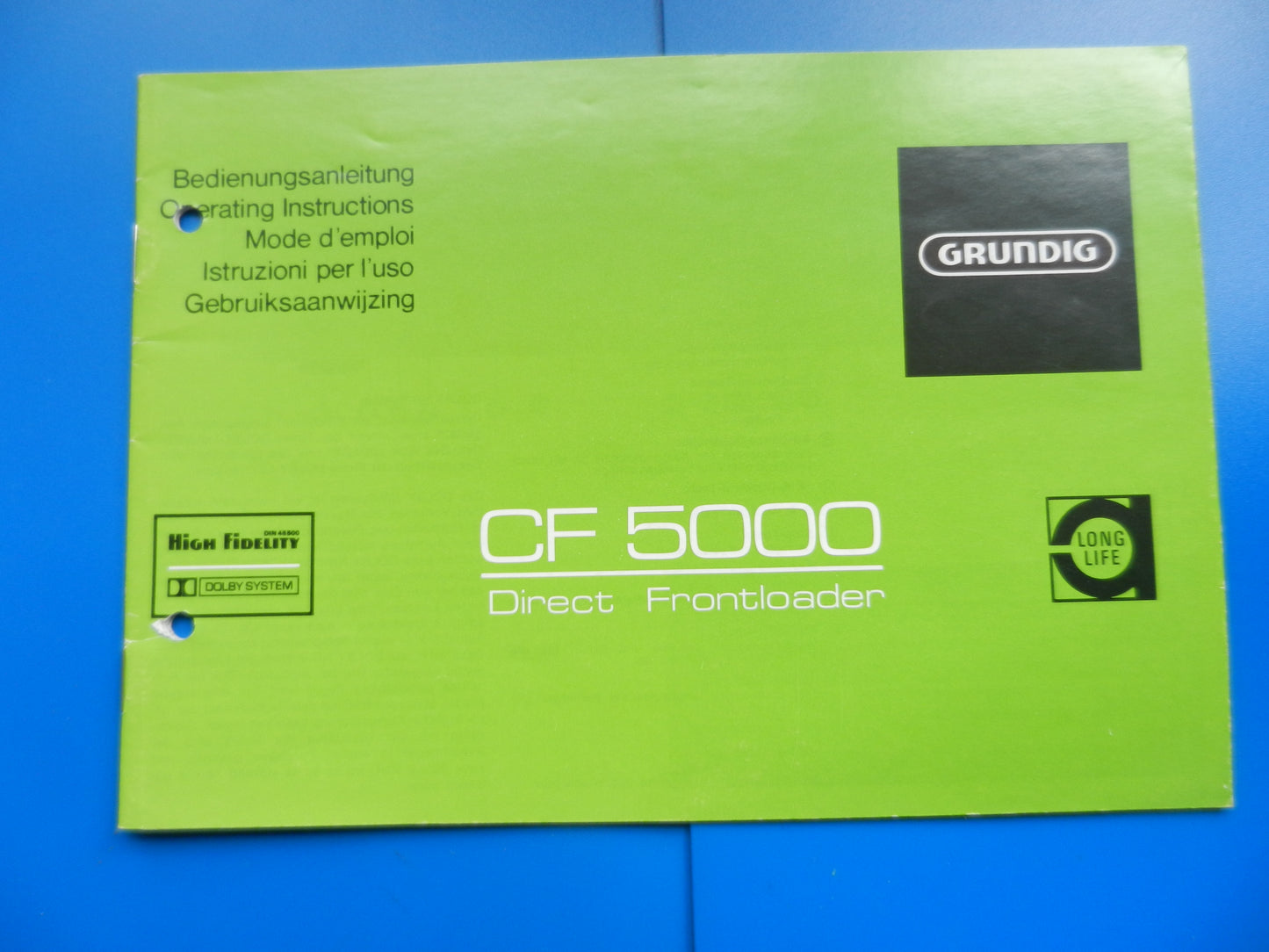 CF5000 Hifi Bedienungsanleitung für Cassetten Frontlader von GRUNDIG