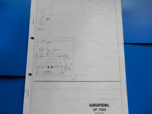CF7500 Schaltplan Original für Hifi Cassettendeck von GRUNDIG