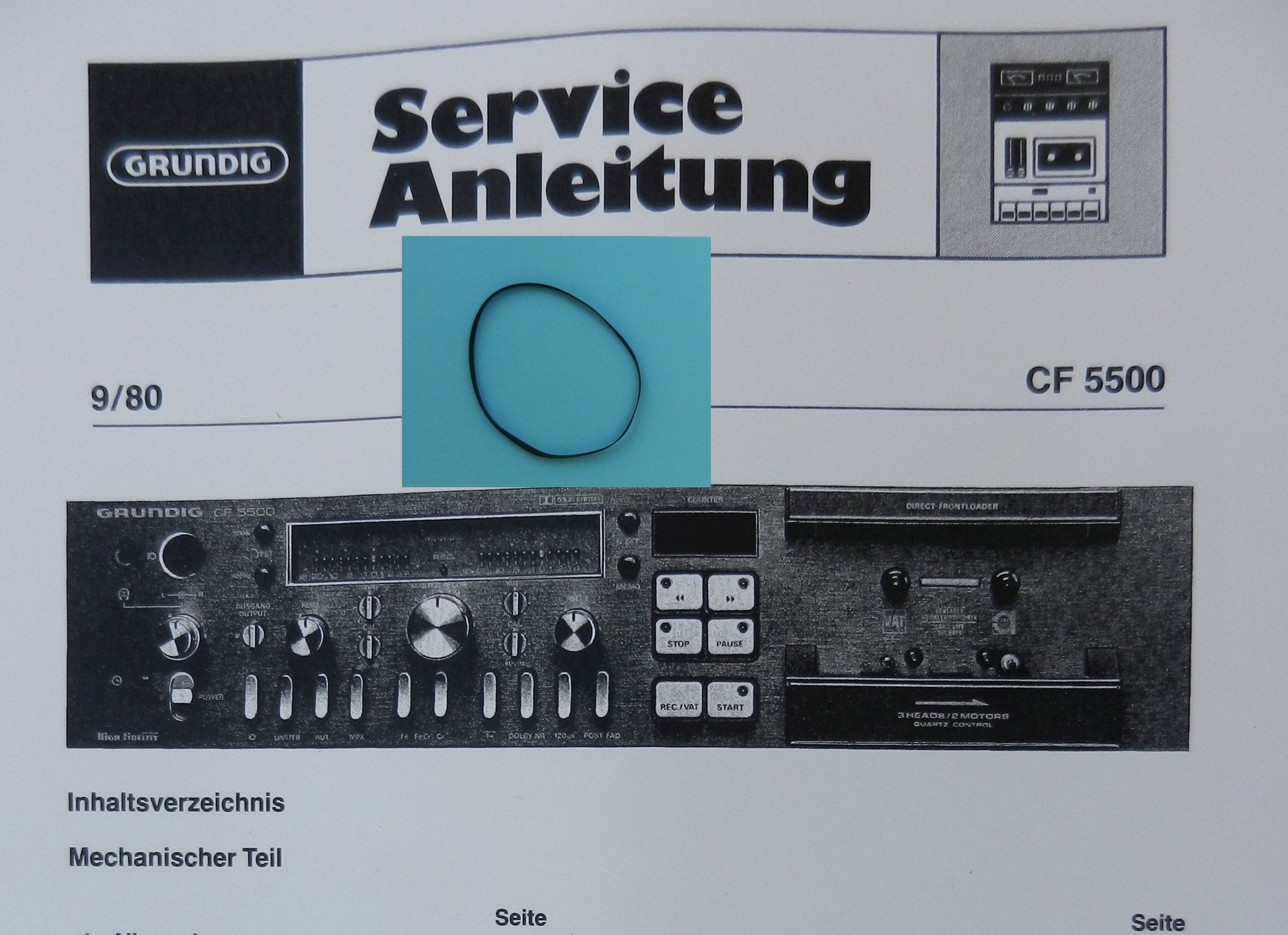 CF5500  CF5500-2 Grundig Capstan Riemen