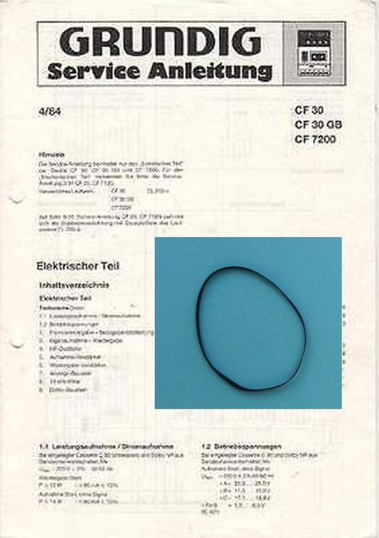 CF7200 CF7100 Capstan Antriebsriemen für Hifi Cassettendeck von GRUNDIG