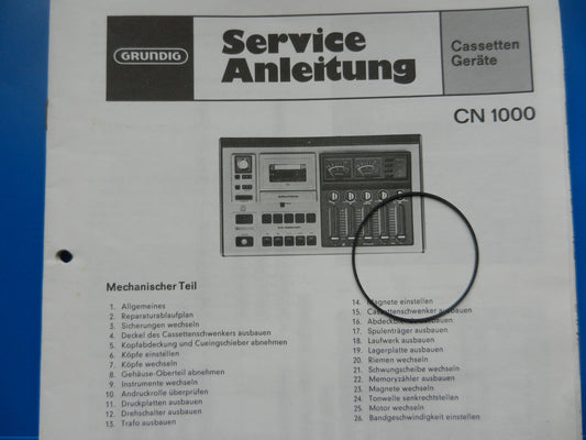 CN1000 Zählwerk Riemen für Hifi Cassettendeck von GRUNDIG