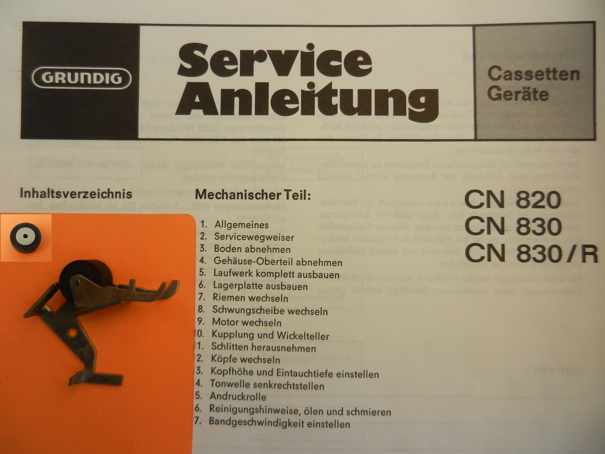 CN830 CN 830 CN820 Tonrolle von für Hifi Cassettendeck von GRUNDIG