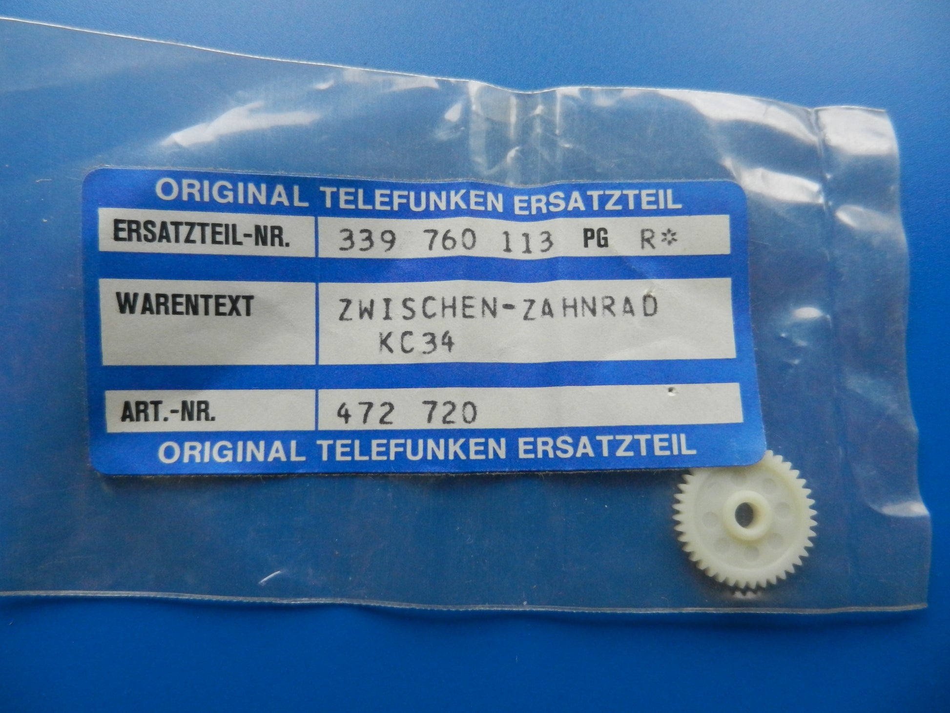 CR100 Zwischen Zahnrad für Telefunken Radiorecorder