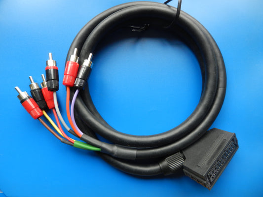 Video Verbindungskabel Skart Kupplung - 3 x Cinch Stecker 1m